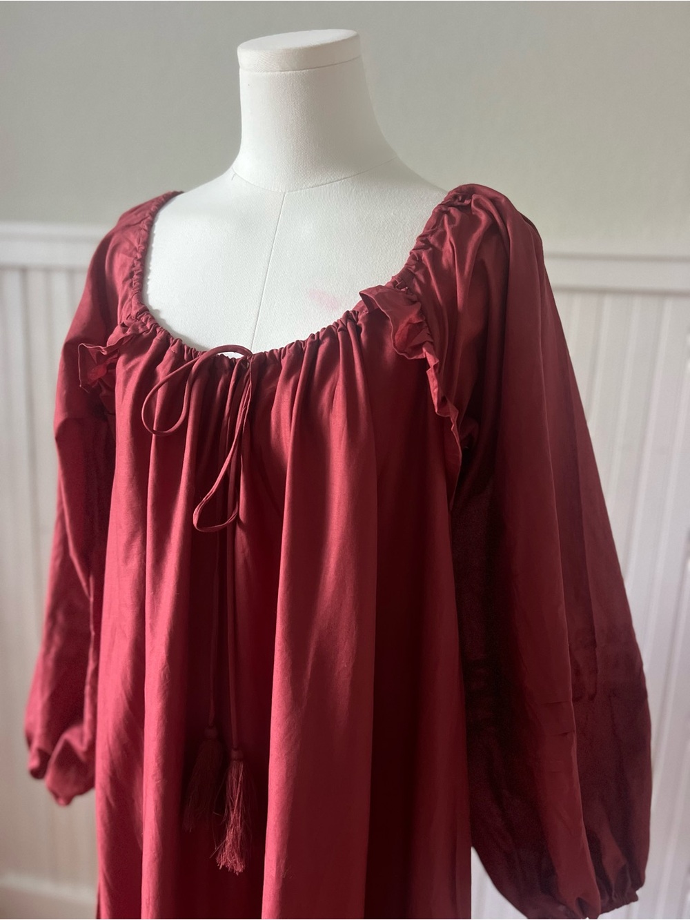 Women’s ASOS Channel Neckline And Ruffled Hem Maxi Dress Size 6 Rust Prairie - Picture 2 of 10